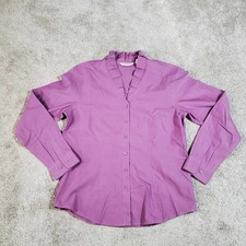 Orvis Button Front Dress Shirt Woman Sz 10 Long Sleeve