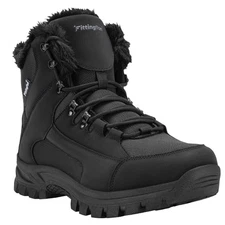 Men Winter Boots Insulated Snow Warm Fur Lined Snow Boots Non-Slip Outdoor Shoes