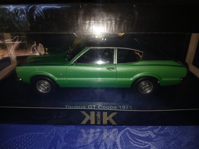1:18 KK-Scale Ford Taunus GT Coupe 1971 (Knudsen), grünmetallic/schwarzes Dach