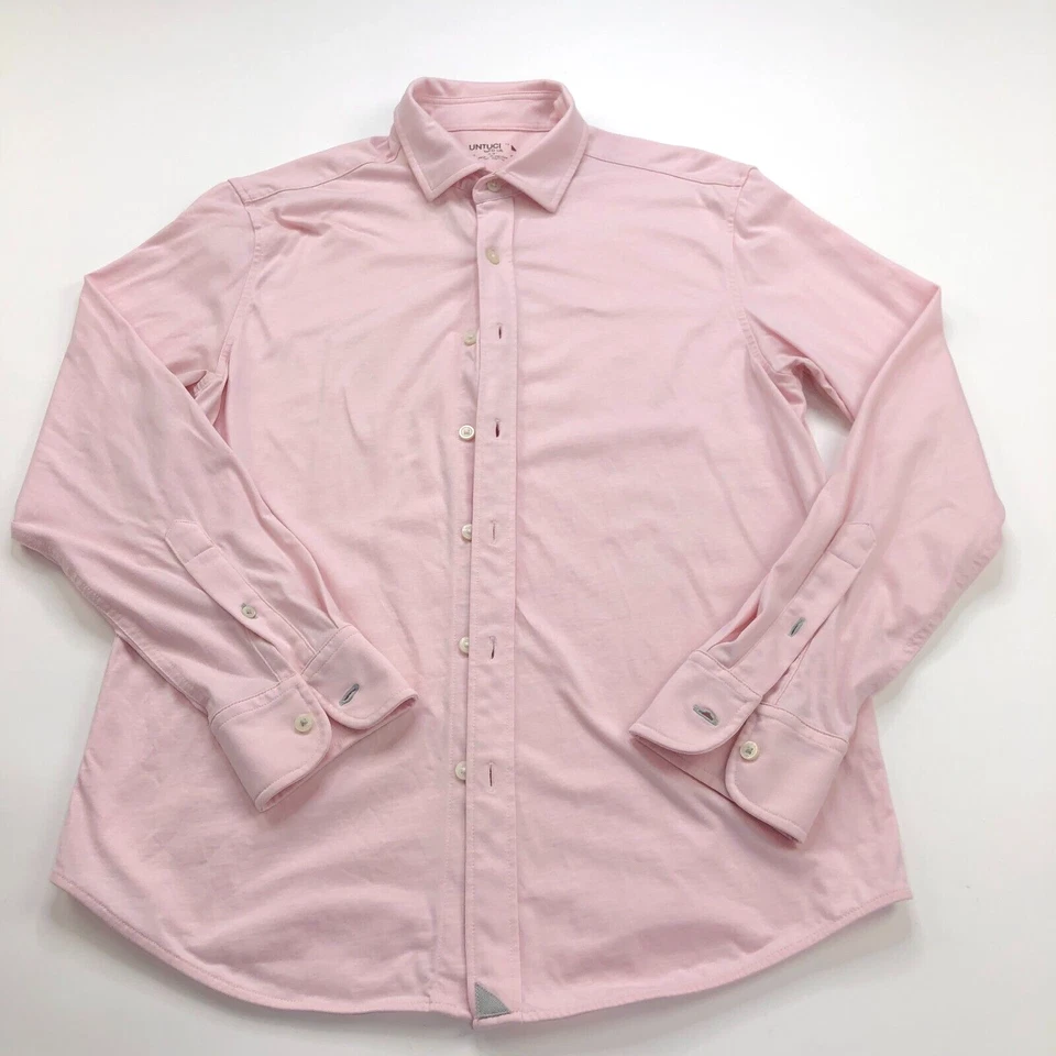 UNTUCKIT Medium Pink 100% Soft Cotton Button Long Sleeve Casual Collar Shirt - Image 2 of 4