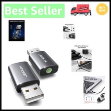 Compact 2-Pack USB to 3.5mm Audio Adapter - High Fidelity for Multiple Platforms