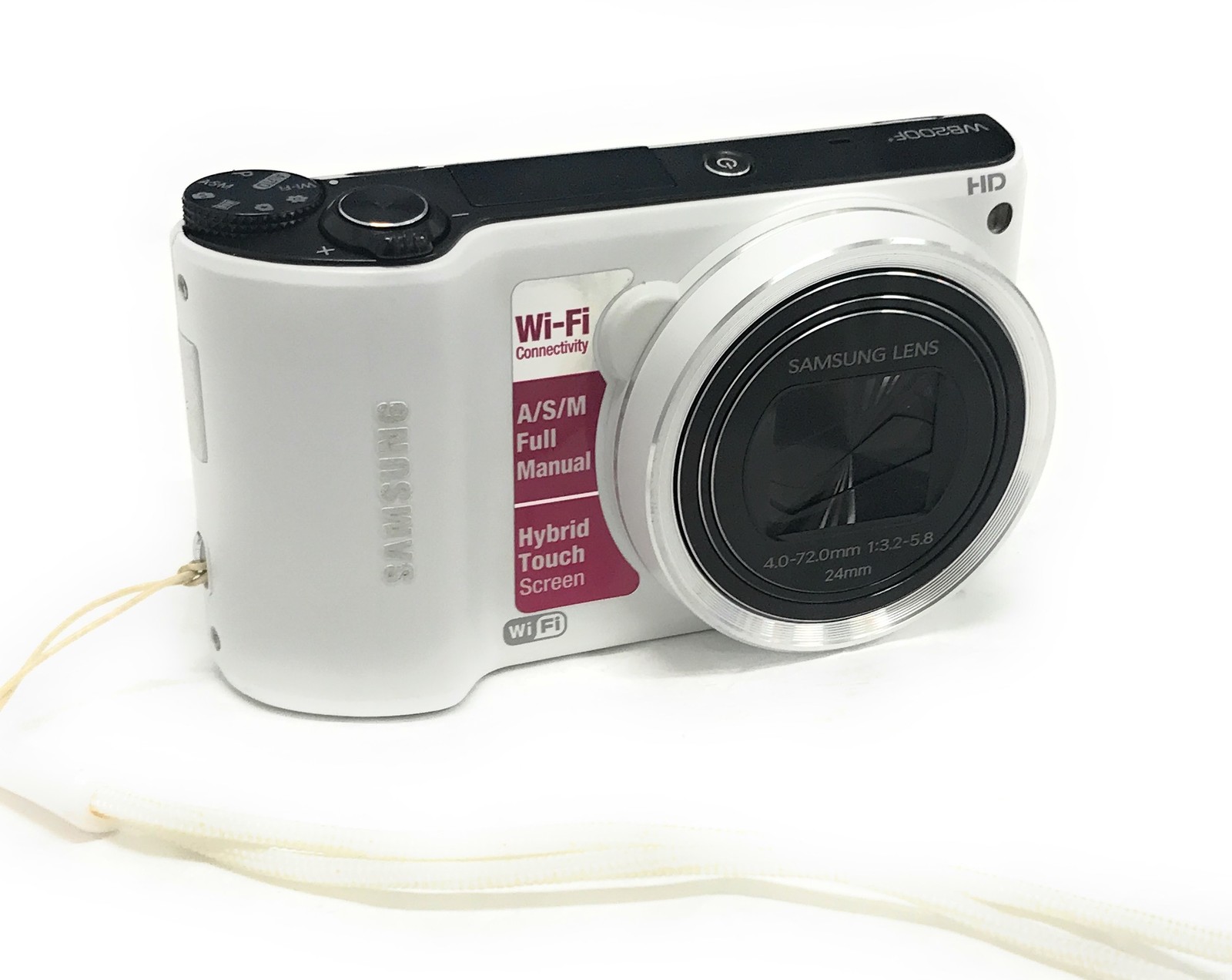 Samsung WB200F White Compact Smart Camera 14.2MP 18x Zoom WiFi NO BATTERY