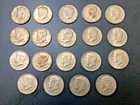 19 Circulated Kennedy Half Dollars 40% Silver coins 1966 thru 1968 mostly 1966