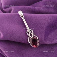 Sterlingsilber Oval Rhodolith Stein Sister Kunst Deko Neujahr Anhänger Schmuck