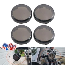4Pcs Smoke Turn Signal Lens Cover For Harley Dyna Softail Sportster 1986-2017