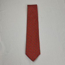 Vintage Gianni Versace Red With Medusa Logo Printed Silk Tie 90  s 60"x3.75" 