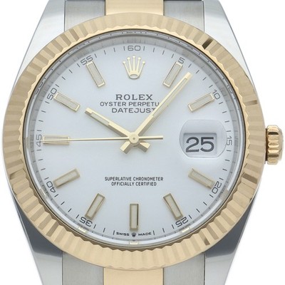 Rolex Datejust 41 126333 Gold 41mm White Dial Automatic Box and Papers #LPW368