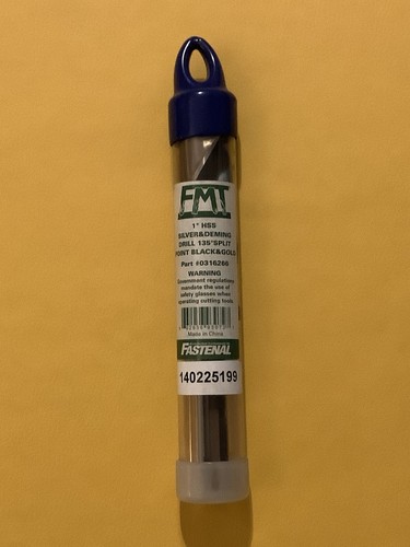 Trapano FMT 1” HSS Silver & Deming 135 gradi punta divisa punta nera e oro - Foto 2 di 2