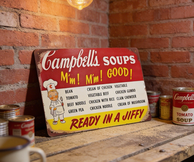 #ad 8quot;x12quot; Vintage Patina Style quot;Cambell#x27;s Soupquot; Advertising Sign...Ships Free $19.95