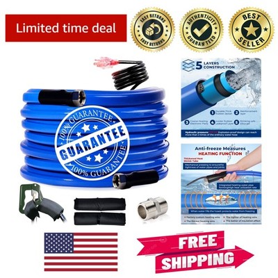 15FT Heated Drinking Water Hose for RV & Garden - Frost Resistant - Safe
