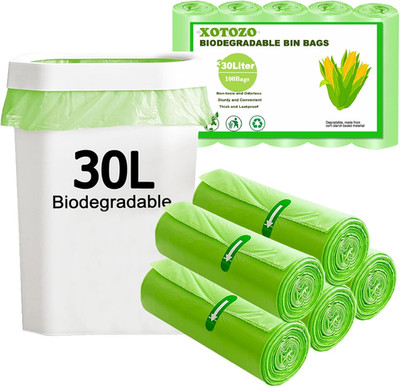 30L biologisch abbaubare Müllbeutel 100 Beutel, 8 Gallonen/30 Liter Lebensmittelabfallsäcke Verdicken