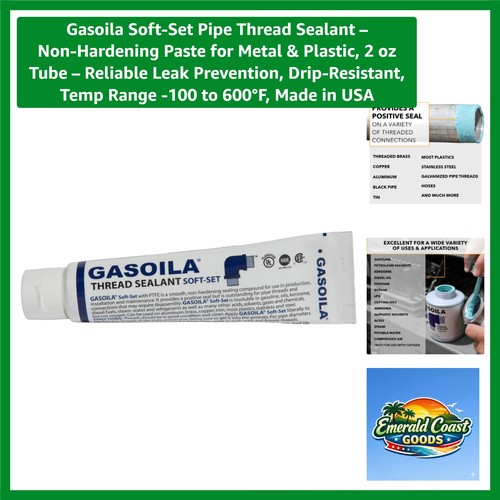 Soft-Set Pipe Thread Sealant – Non-Hardening Paste for Metal & Plastic, 2 oz ...