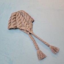 The North Face A5 Unisex Cable Knit Beanie Hat Ear Flaps Tassels Wool Ski Gorp