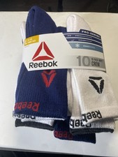 Reebok Girls' 10 Pack Pro-Series Crew Socks Size, L 4/10