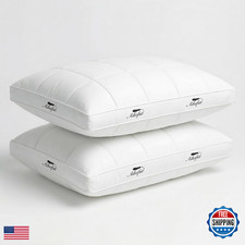 Aikoful Goose Feather Down Pillows King Size Set Of 2 Gusseted Design Hotel