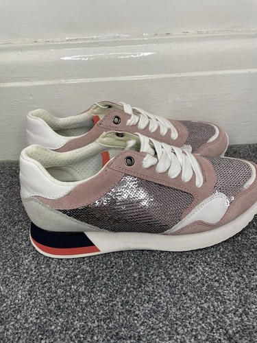 Geox Respira Pink Sequin Doralea Trainers Shoes UK 3 EU 36 Brand New With Tags - Picture 4 of 10