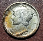 1917-S Mercury Dime EF XF Details Secondary Old Album Toning Silver 10c Coin
