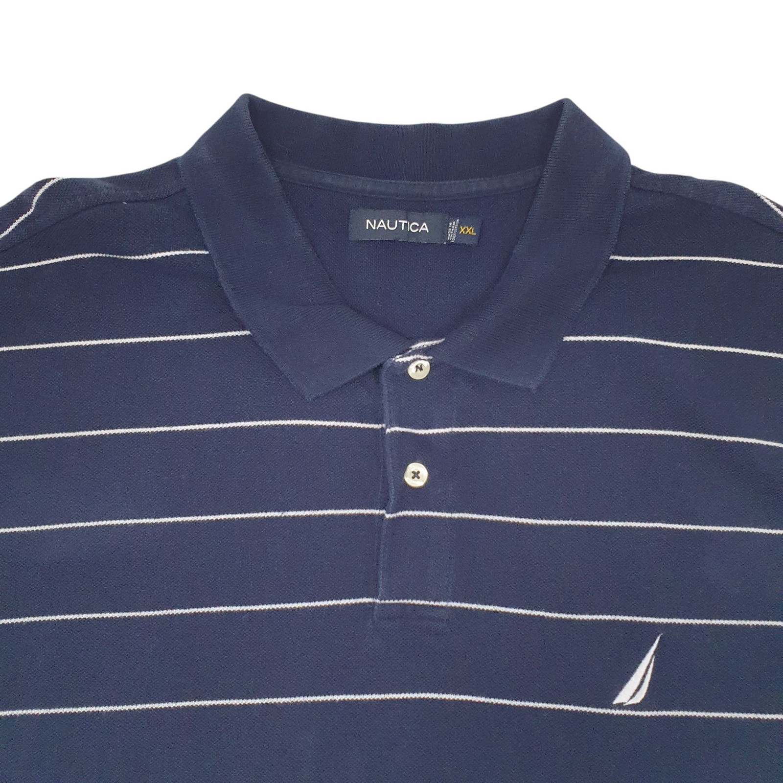 NAUTICA Navy Polo Shirt Short Sleeve Cotton Blend Mens XXL image 2