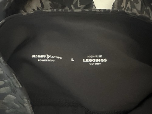 Old Navy High-Waisted PowerSoft Black Shine Full-length Leggings Size Large - Picture 4 of 4