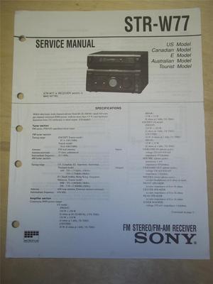 Sony Service Manual~STR-W77 Receiver~MHC-W77AV~Original~Repair | eBay