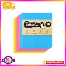 AIDEA Swedish Dish Cloth, 10PK, Swedish Dishcloths for Kitchen, Reusable Paper T