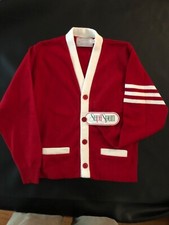 Cardigan Sweater USA see sz in Description RED or NAVY unisex.