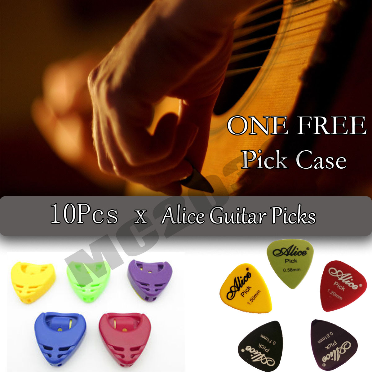 10X Acoustic Bulk Electric Smooth Guitar Picks Plectrum 1.5mm+one FREE