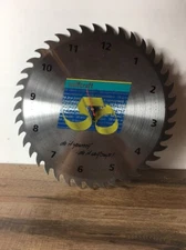 Vintage 10" Wolfcraft Battery Powered Saw Blade Shop Clock ~ Working