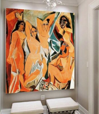 XXL LEINWAND BILD 115x100x5 Picasso -Les Demoiselles d'Avignon - GEMÄLDE MALEREI