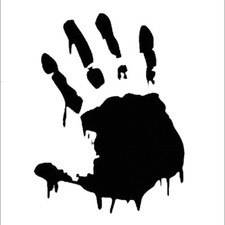 Vinyl Decal Truck Car Sticker Laptop - Horror Movies Zombie Bloody Handprint v2