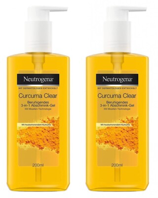   Neutrogena Curcuma Clear 3 in 1 Abschmink-Gel Make-up Entferner 2x 200ml  