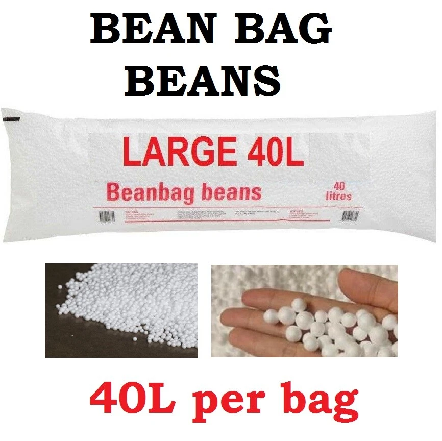 Bean Bag Beans 40L Refill Filler Stuffing Soft Cushion for All Sized Bean  Bags