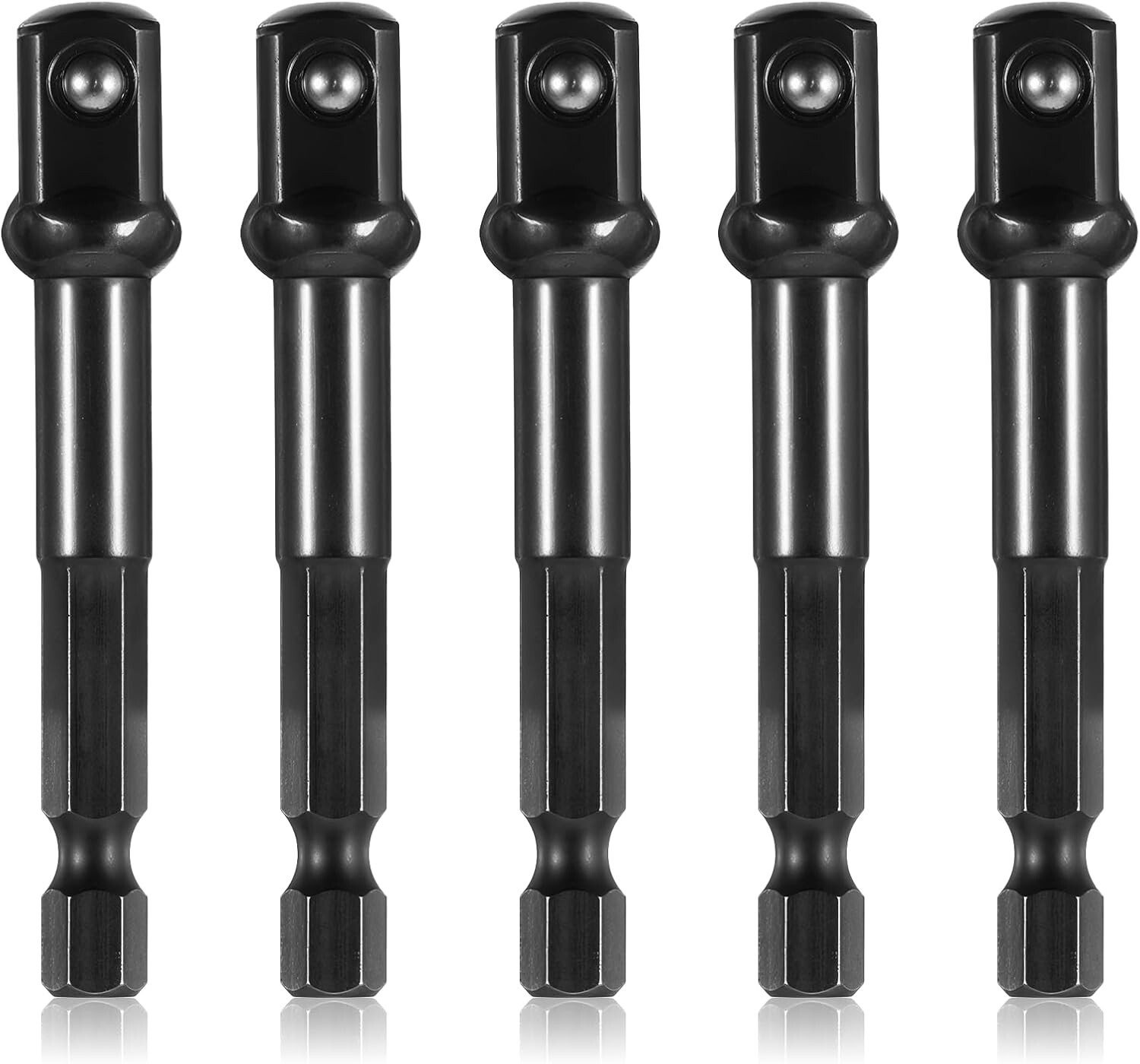 3/8 Impact Socket Adapter, 5Packs 1/4" Inch to 3/8" Drill Socket Adapter Kit for