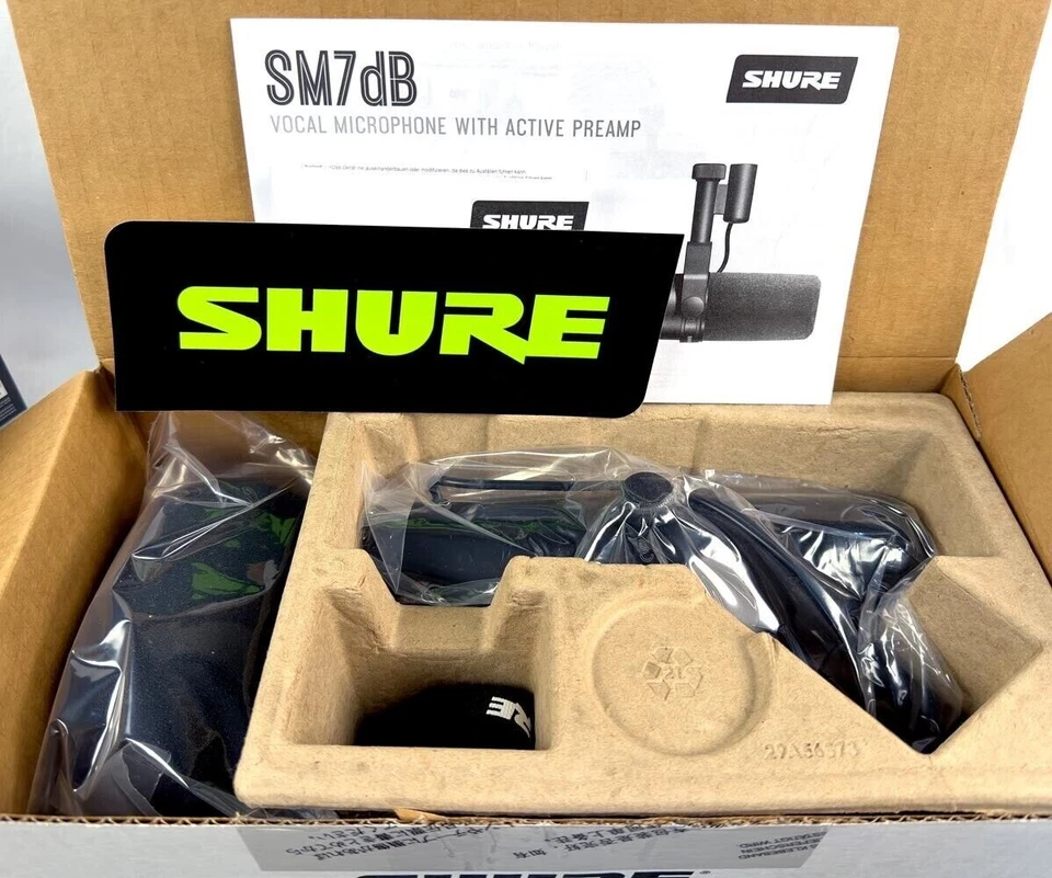 Shure SM7dB Dynamic Microphone Preamp Stream Podcast Recording Black Authentic - Image 3 of 4