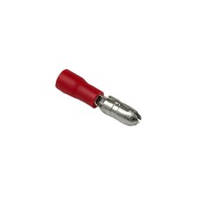 Bullet Terminals, Male, PVC Insulated, 16-22 AWG Wire, Red, 10 Pcs