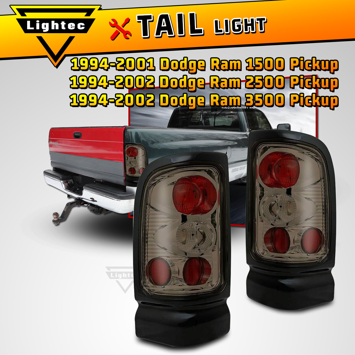 Dodge Ram Tail Lights Pair Of Tail Lights For 1994-2002 Dodge Ram 1500/2500/ 3500 - Direct Replacement Set Tail Lights For Dodge Ram 3500 - Foto 5