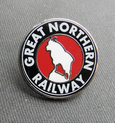 #ad GREAT NORTHERN RAILWAY RAILROAD LOGO LAPEL PIN 1 INCH $5.99
