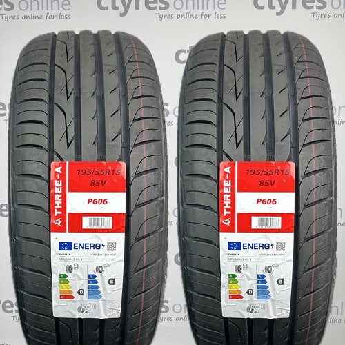 2X New 195 55 15 THREE-A P606 85V 195/55R15 1955515 *B WET GRIP* (2 ...