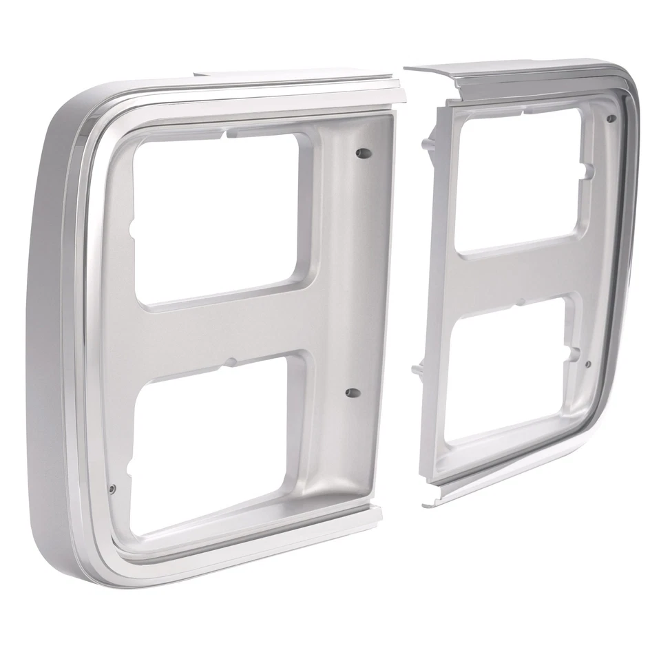 Pair Set Chrome Dual Headlight Headlamp Trim Bezel for 1985-1991 Chevy GMC Van Foto 4 de 4