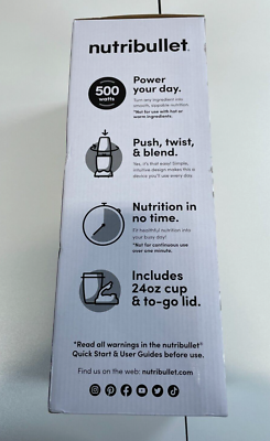 NIB Nutribullet 500-Watt 4 piece Blender Set Black NB-BX1100A-23