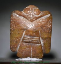 2.6" Old Chinese Hongshan Culture Jade Carved Bird Statue Amulet Pendant