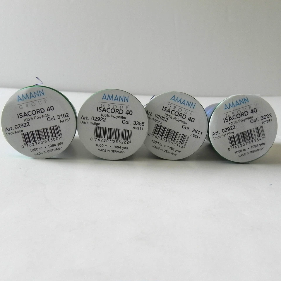 Amann Isacord 40 100% Polyester Lot of 4 Blue Shades 1000M - Image 2 of 4