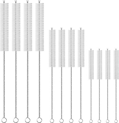 12pc Long Steel Wire Round Tube Gun Cleaning Brushes 12'' 10'' 8'' Brush Bottle NEW