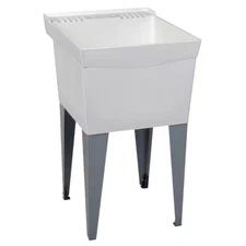Utilatub 24 In. X 20 In. Structural Thermoplastic Floor-Mount Utility Tub in Whi