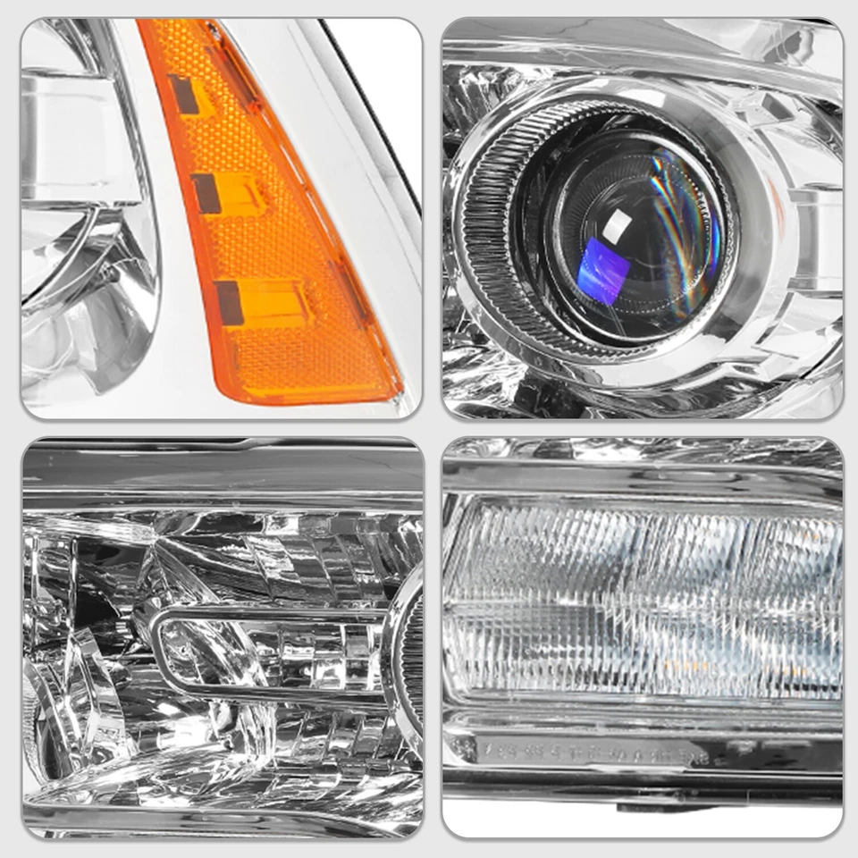 PAIR PROJECTOR HEADLIGHT 2013-2018 Dodge Ram 1500 2500 3500 LED DRL HEADLAMP Foto 4 de 4