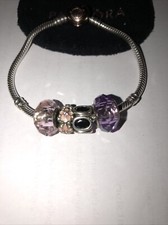 PANDORA Purple Sterling Silver Fine Bracelets Charms for sale