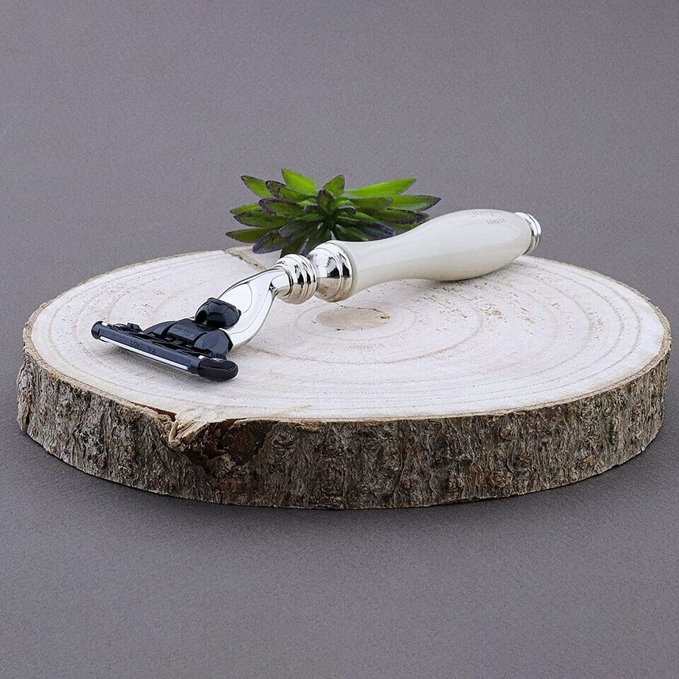 Men's 3 Edge Long Handle Ivory Color Shaving Razor For All Type of Men ...
