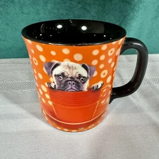 The Encore Group Mug Keith Kimberlin Pug In A Cup orange with black inside
