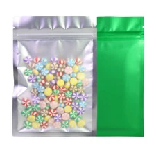 100/500/1000 Semi-Clear/Silver/Green Flat Mylar Foil Zip Seal Lock Bags 3.9x5.9"