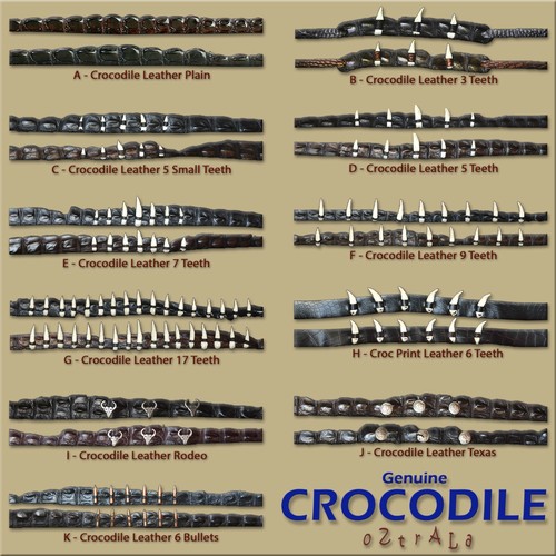 【oZtrALa】CROCODILE Leather HAT BAND 
